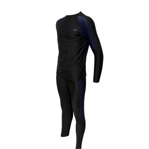 ชุดว่ายน้ำผู้ชาย 91028 เซต 2 ชิ้น แขนยาว ขายาว สีพื้นดำ สินค้าพร้อมส่ง