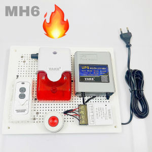 Bộ báo cháy không dây thông minh - MH6-nhiều đầu báo khói- có nút chỉnh tăng giảm âm lượng trên còi
