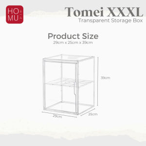 HOMU TOMEI Transparent Storage Display Box XXXL Kotak Penyimpanan Sepatu Display Tas Buku Transparan Magnet non Acrylic Akrilik