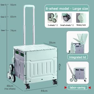 75L Foldable Shopping Cart Trolley Foldable and Storage Outdoor Camping Climber Trolley troli beroda