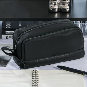 PLLEWY Double-layer Pencil Case Large-capacity Multi-functional Stationery Bag Portable Pure Color Stationery Organizer Students Gift