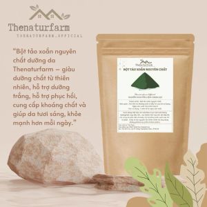 Bột tảo xoắn Spirulina nguyên chất loại 1 Thenaturfarm 100g - Nguyên liệu thiên nhiên hỗ trợ sáng da mờ thâm giảm mụn