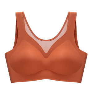 MeooLiisy Seamless Thin Comfortable Mesh Bra No Wire Vest Beautiful Back Lingerie Female Large Size Breathable Sleeping Underwear