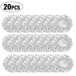 MODERNLUX 10/20Pcs Thickened Aluminum Foil Covers Heat Resistant Elastic Edge Food Insulation Covers  Reusable Food Storage Covers Kitchen Storage