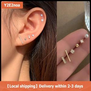 【Local shipping】 5 Pcs Pearl Crystal Small Ear Stud Earrings Set for Women Girls Fashion Ear Studs Ear Jewelry