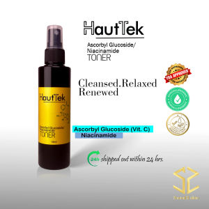 Haut Tek Ascorbyl Glucoside (Vitamin C)+Niacinamide Toner 100ml Brightens Dark Spots Clogged Pores