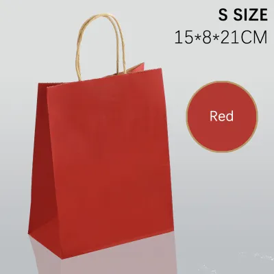 Kraft Paper Bag Gift Bag Colours with Handles Birthday Party Goodie Bag Paper Bags for Gift (Plain)