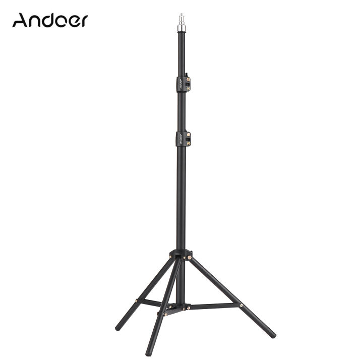 Andoer 160cm/63in Portable Metal Light Stand Heavy Duty Adjustable Photography Tripod Stand with