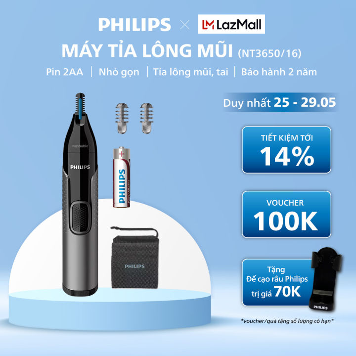 Máy tỉa lông mũi Philips NT3650/16-Q2 - Bảo hành chính hãng 2 năm