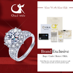 Chard Wake Cincin Wanita Berlian Perhiasan Tunangan Ukuran Bebas 2 Karat Rings Cewek