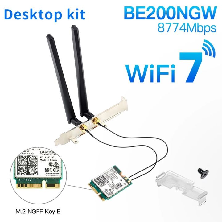 Intel WiFi 7 BE200NGW NGFF M.2 WiFi Card Tri-band Bluetooth 5.4 Wireless Card PC