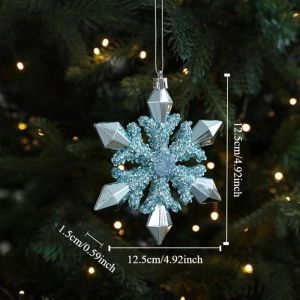 GONOVO STUDIO Cartoon Christmas Tree Ornament Plastic Elk Shape Snowflake Pendant Shatterproof Sticky Pentagram Ornament Christmas Holiday