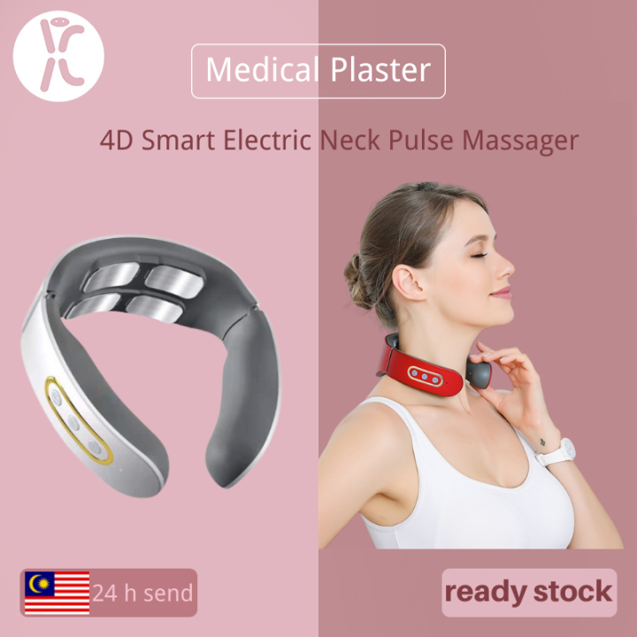 4d Smart Electric Neck And Back Pulse Massager 6 Mode Heat Cervical