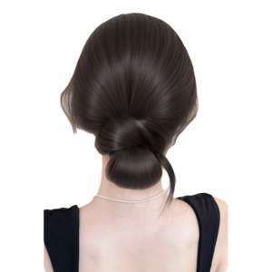 JON09 Low-tied Messy Bun Head Wig Synthetic Claw Clip False Hair Pieces Temperament Scrunchie Chicken Feather Ball Head Women