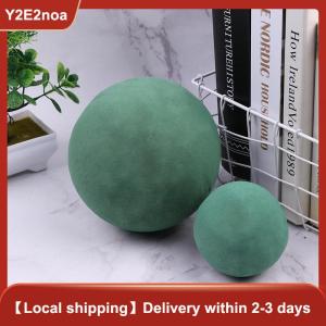 【Y2E2noa】 1Pc 9 12 15cm Round Green Dried Flower Ball Mud Sponge Foam Bouquet Decoration Fresh Floral Flower Arrangement Tools