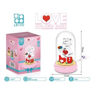 Đồ chơi lắp ráp mô hình 3D có đèn LED nhạc và lồng kính chống bụi - Đồ chơi sáng tạo thích hợp làm quà tặng