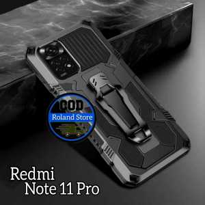 Casing Hp Untuk Xiaomi Redmi Note 11 Pro Soft Case Kickstand Armor Belt Clip Terbaru