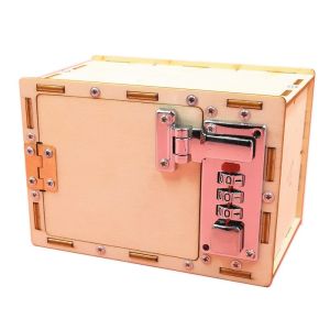 Đồ Chơi Stem Bé Tự Làm Két Sắt Tiết Kiệm Bằng Đỗ (Mật Khẩu Mặc Định 000) – DIY Wood Steam Phương Pháp Giáo Dục STEM Cho Bé