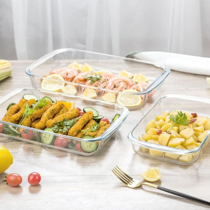 24 Kitchen Pyrex Rectangular Glass Baking Tray Microwavable and Oven