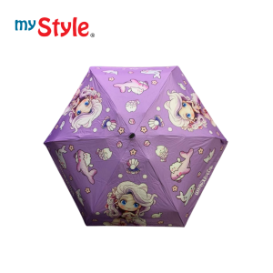 My Style TM 1528A Gold UV Umbrella Size 21" 3 fold for Junior Girls - Payung Lipat Automatic Anti Sinar UV