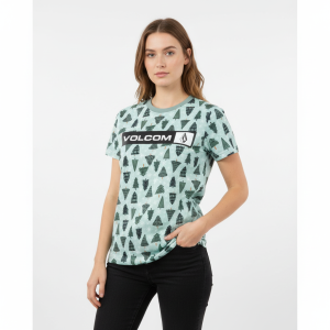 Baju Wanita Kaos Distro Volcom Fullprint Kaos Surfing Cewek Atasan T-shirt Katun Tebal Kaos Branded
