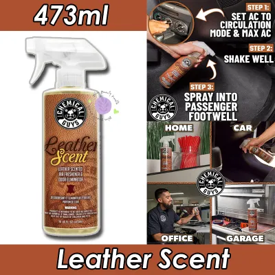 Chemical Guys AIR_101_04 New Car Smell Signature Scent Leather Scent Premium Air Freshener and Odor Eliminator Long-Lasting Scent USA Version