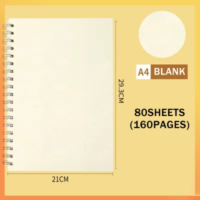 A6 A5 B5 A4 Coil Notebook 160pages Notebook Grid/Line/Blank Spiral Notebooks Sketch Book Stationery