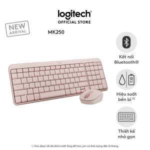 Combo Bàn phím & Chuột Bluetooth Logitech MK250 | MK251 - dễ kết nối thiết lập thiết kế nhỏ gọn