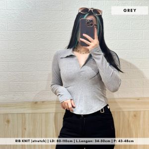 4859 Alira Collar V Long Sleeves Top