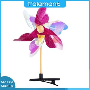 10pcs 6-Leaf Laser Color Windmill Hair Clip Windmill Roof Clip Little Girls Hair Clip