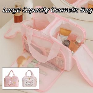 STARGOODS Cartoon Cosmetic Handbag Separate Dry and Wet HelloKitty Portable Makeup Pouch Delicate Handle Women Cosmetic Bag Travel