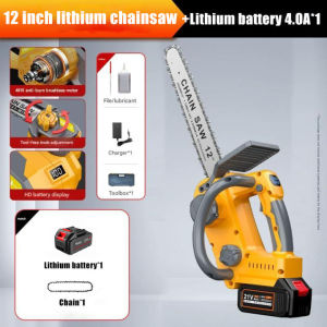 12 inch cordless saw Portable branch pruning saw Automatic lubrication system Battery power LED display