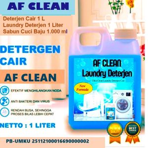 AF Clean Sabun Cuci Baju Deterjen Cair 1Liter / Sabun Cuci Baju Deterjen Cair 1000ml