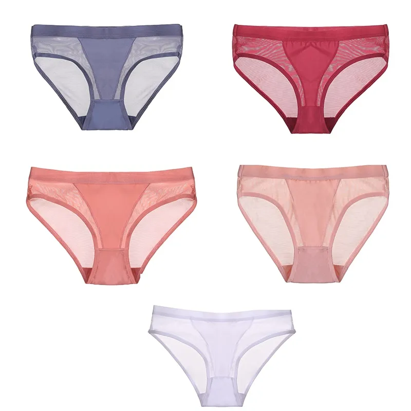 FINETOO 3PCS/Set Women Panties Sexy Mesh Lingerie Breathable Female  Underwear For Woman Low-Rise Underpant Woman Panties Briefs