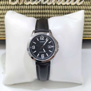 CASIO LTP-V004L หน้าปัด30มม. นาฬิกาหญิง สายหนัง กันน้ำ มีพรายน้ำ คาสิโอแท้ รับประกันศูนย์1ปี