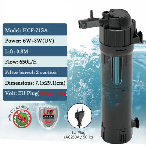 Aquarium UV Sterilizing Filters Fish Tank 5-In-1 UV Filter Silent Water Pump for Fish Tanks Oxygen Pumps Aquariums Accessories