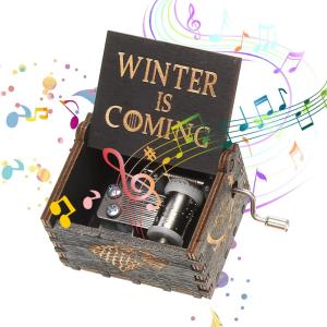 [มาถึงภายใน 3 วัน]Wooden Elegant Music Box Exquisite Vintage Wood Music Box Creative Manual Fashion for Birthday Christmas Gift for Friends Kids Boys Girls[คืนสินค้าได้ภายใน 7 วัน]