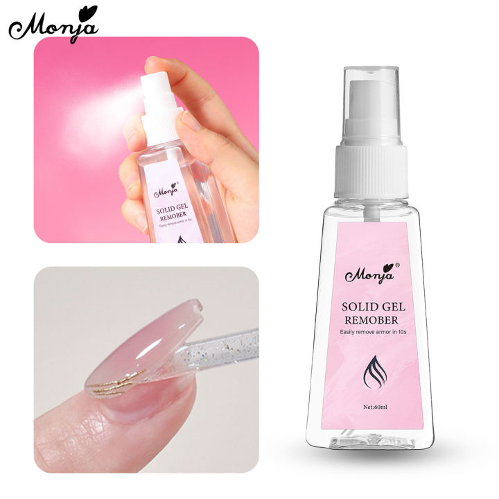 Monja 60ml Nail Glue Remover Off For Press On Nail Clear Soild Nail Glue Fake Nail Adhesive Glue Remover DIY Manicure Tool