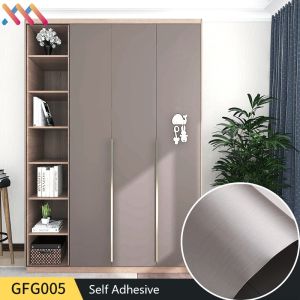Miếng dán cải tạo đồ nội thất hình nền chải kim loại bóng loáng sang trọng 60x200cm cho tủ tủ bàn tủ quần áo cửa tủ lạnh tường không thấm nước tự làm tự dính hộp quà màu bạc vàng hồng nâu