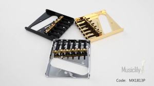 FCWilkinson M Series 54mm(2-1/8 inch) String Spacing Vintage Ashtray Telecaster Bridge with 6 Brass Barrel Saddles for Tele Style Electric Guitar