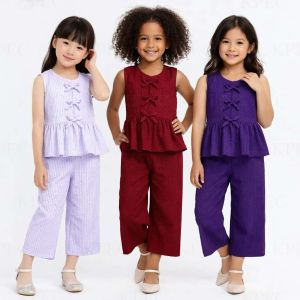 CC BKK Sleeveless Ribbonn Top and Pants Girl Set Terno Coordinates - timeless piece - casual office or party - classic piece - super kapal ng tela - hindi kayo magsisi - our aim is to produce quality clothes - premium fabric - excellent quality - fa