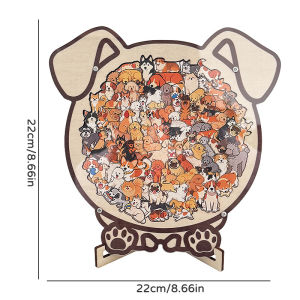 Animal Shaped Wooden Puzzle Irregular Pieces Challenging Fun Cat Dog Bear Pattern Stress Relief Home Table Shelf