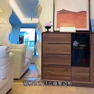 Solid Wood Tea Bar And Sideboard Integrated Cabinet Mid-century Style Living Room Tea Cabinet Home Floor-standing Storage Cabinet And Wine Cabinet