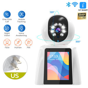 SMATRUL กล้องวงจรปิด360 ° ในบ้านพร้อมหน้าจอขนาด2.8นิ้วหมุนได้1080P องศากล้องวงจรปิดหมุนได้สองทางภาพกล้องวงจรปิดอินเตอร์คอมกล้องวิดีโอความคมชัดสูงพร้อมหน้าจอสำหรับความปลอดภัยในบ้านการควบคุมด้วยเสียงสำหรับ Alexa/google Home