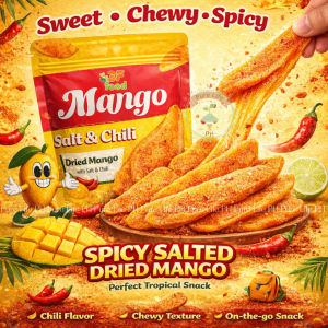 DRIED MANGO WITH SALT AND CHILI Dried Mango Salt Chili Spicy & Sour Snack 100gr/250gr/ 500gr