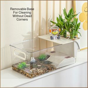 Turtle Feeding Tank High Definition Eco-box Ecological Landscaping Turtle Feeding Household Detachable
