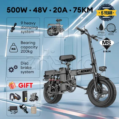 AENXRD DJ Electric Bicycle E Bike Folding Electric Bike 48V-20ah Recovery Lithium Battery Foldable Bicycle Waterproof