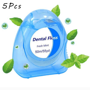 5Pcs Dental Floss Frech Mint 50m Benang Gigi Tarik Tinggi Ultrafine