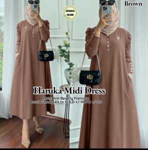 askia midi dress knit premium gamis wanita kancing midi dress polos