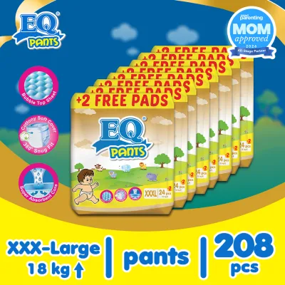 EQ Pants Big Pack XXXL (15kg up) - 24 pcs x 8 packs (192 pcs) - Diaper Pants [Case]